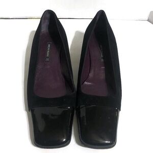 Bruno Magli vintage Womens Black suede and patent cap-toe